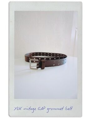 vintage Y2K GAP leather grommet belt, made in USA